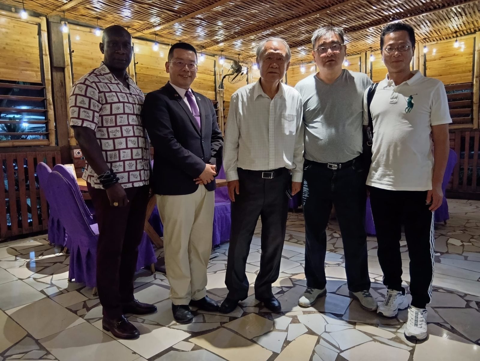 Evening gathering with visiting guests